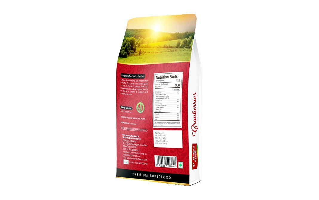 D'nature Fresh Cranberries    Box  200 grams